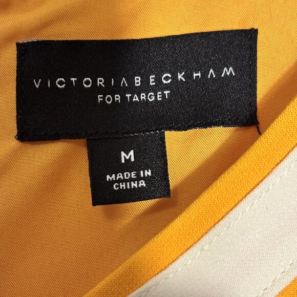 Victoria Beckham For Target Marigold Yellow Shift Dress W/ White Floral Applique - Picture 3 of 9